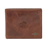 Fossil  Brown Henderson Community College Ryan RFID Flip ID Bifold
