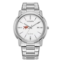 Men's Citizen Watch  Silver Campbell Fighting Camels Eco-Drive White Dial Stainless Steel Watch