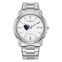 Men's Citizen Watch Silver DePaul Blue Demons Eco-Drive Dial Stainless Steel Watch