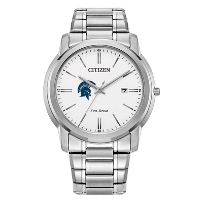 Men's Citizen Watch  Silver Case Western Reserve Spartans Eco-Drive White Dial Stainless Steel Watch