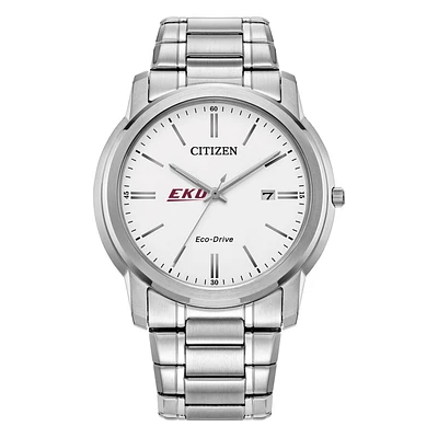 Men's Citizen Watch Silver Eastern Kentucky Colonels Eco-Drive Dial Stainless Steel Watch