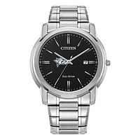 Men's Citizen Watch  Silver New Hampshire Wildcats Eco-Drive Black Dial Stainless Steel Watch