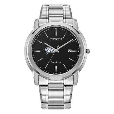 Men's Citizen Watch  Silver New Hampshire Wildcats Eco-Drive Black Dial Stainless Steel Watch