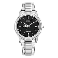 Women's Citizen Watch  Silver JU Dolphins Eco-Drive Black Dial Stainless Steel Watch