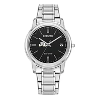 Women's Citizen Watch  Silver JU Dolphins Eco-Drive Black Dial Stainless Steel Watch