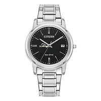Women's Citizen Watch  Silver Le Moyne Dolphins Eco-Drive Black Dial Stainless Steel Watch