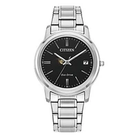 Women's Citizen Watch  Silver Lindenwood Lions Eco-Drive Black Dial Stainless Steel Watch