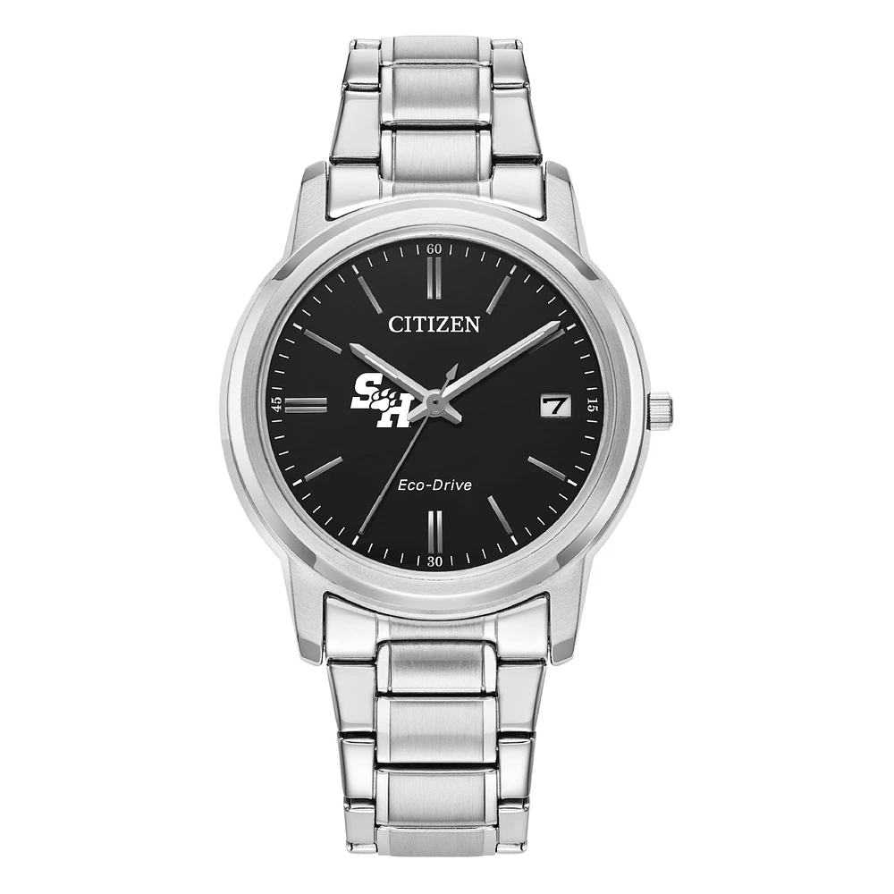 Women's Citizen Watch  Silver Sam Houston State Bearkats Eco-Drive Black Dial Stainless Steel Watch