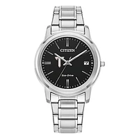 Women's Citizen Watch  Silver Troy University Trojans Eco-Drive Black Dial Stainless Steel Watch