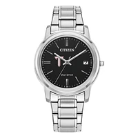 Women's Citizen Watch  Silver Troy University Trojans Eco-Drive Black Dial Stainless Steel Watch