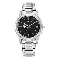 Women's Citizen Watch  Silver Wayne State Warriors Eco-Drive Black Dial Stainless Steel Watch