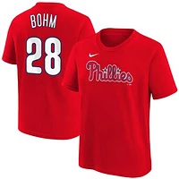 Youth Nike Alec Bohm Red Philadelphia Phillies Player Name & Number T-Shirt