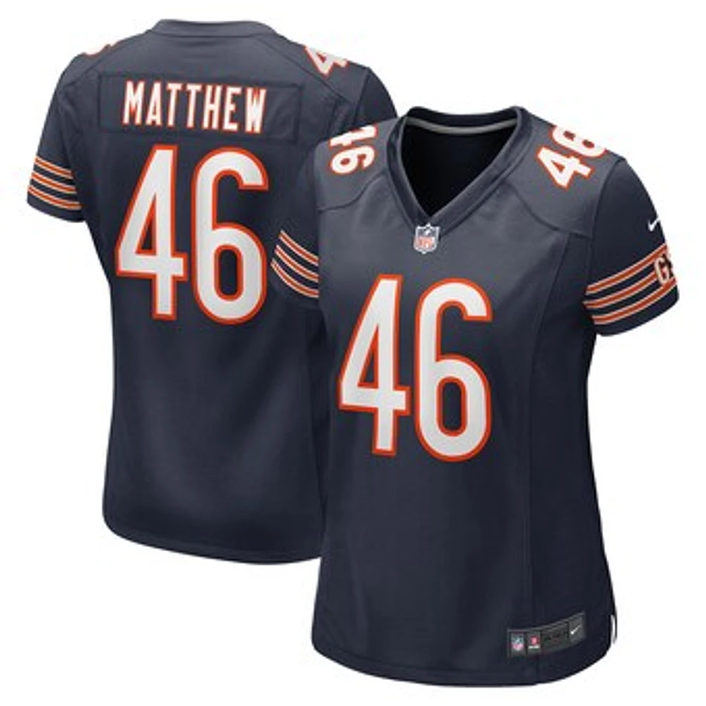 Women's Nike Christian Matthew  Navy Chicago Bears Game Jersey