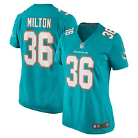 Women's Nike Mark Milton Aqua Miami Dolphins Game Jersey