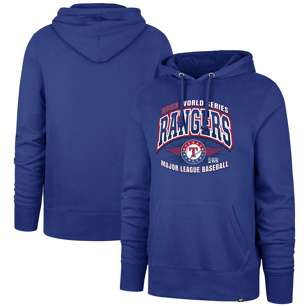 Men's '47 Royal Texas Rangers 2023 World Series Headline Pullover Hoodie