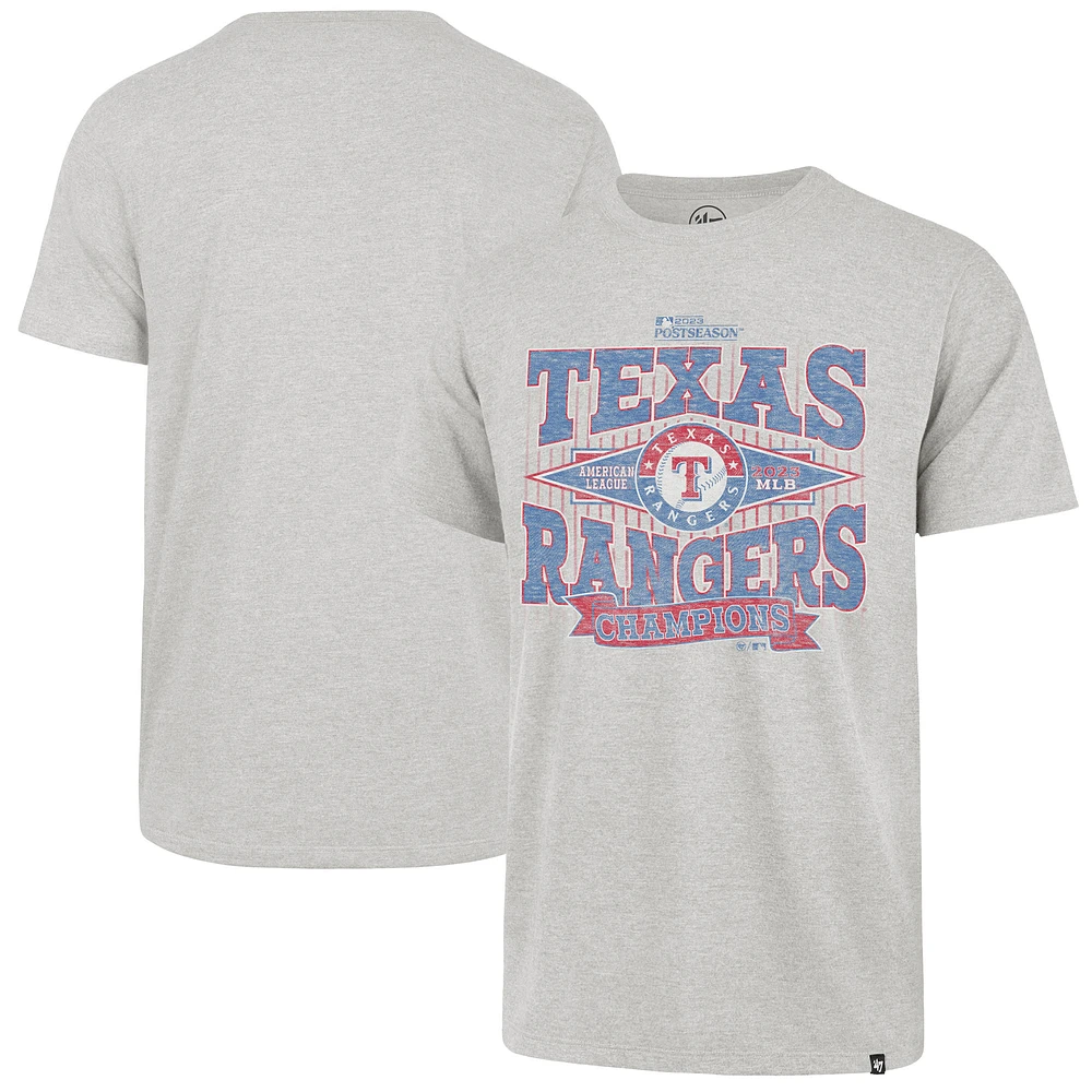 Men's '47 Gray Texas Rangers 2023 American League Champions Franklin T-Shirt