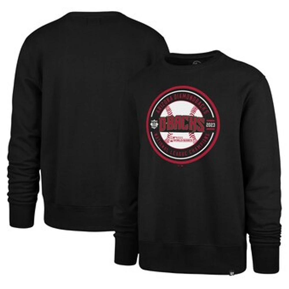 Men's '47 Black Arizona Diamondbacks 2023 National League Champions Headline Crewneck Pullover Sweatshirt