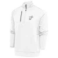 Men's Antigua Miami Heat Metallic Logo Generation Quarter-Zip Top