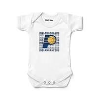 Newborn & Infant Chad Jake  White Indiana Pacers Retro Bodysuit