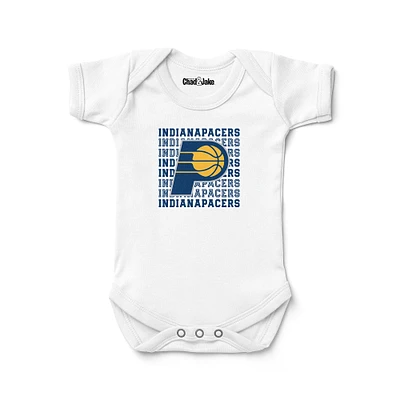 Newborn & Infant Chad Jake  White Indiana Pacers Retro Bodysuit