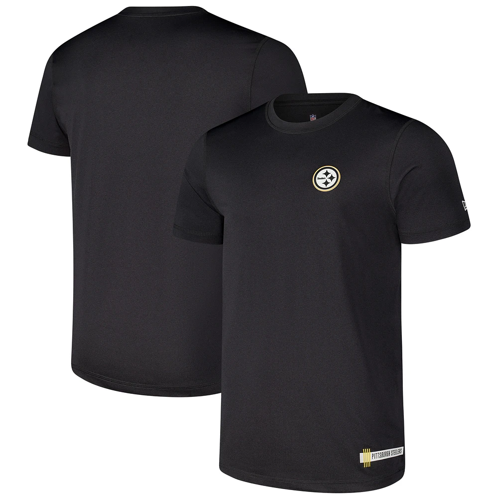 Men's New Era Heather Black Pittsburgh Steelers 2024 NFL Training Camp T-Shirt