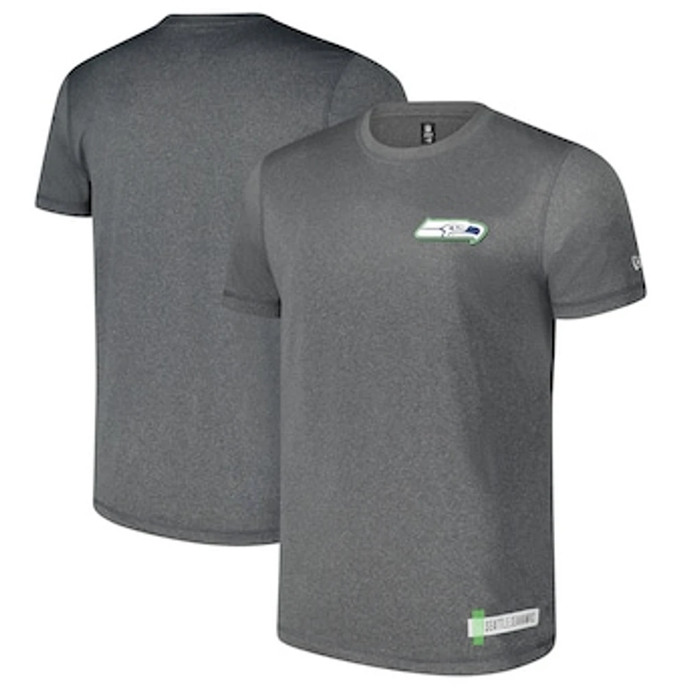 Men's New Era Heather Charcoal Seattle Seahawks 2024 NFL Training Camp T-Shirt