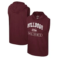 Men's Colosseum Maroon Mississippi State Bulldogs Varsity Sleeveless Hoodie Tank Top