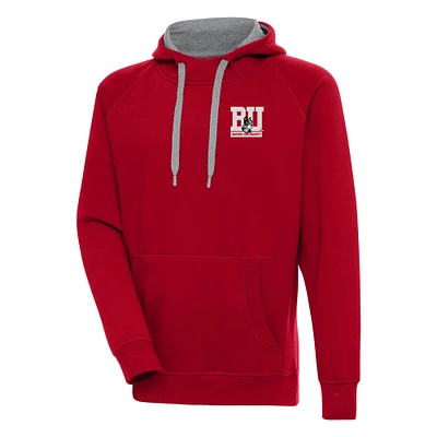 Men's Antigua  Scarlet Boston University Victory Pullover Hoodie