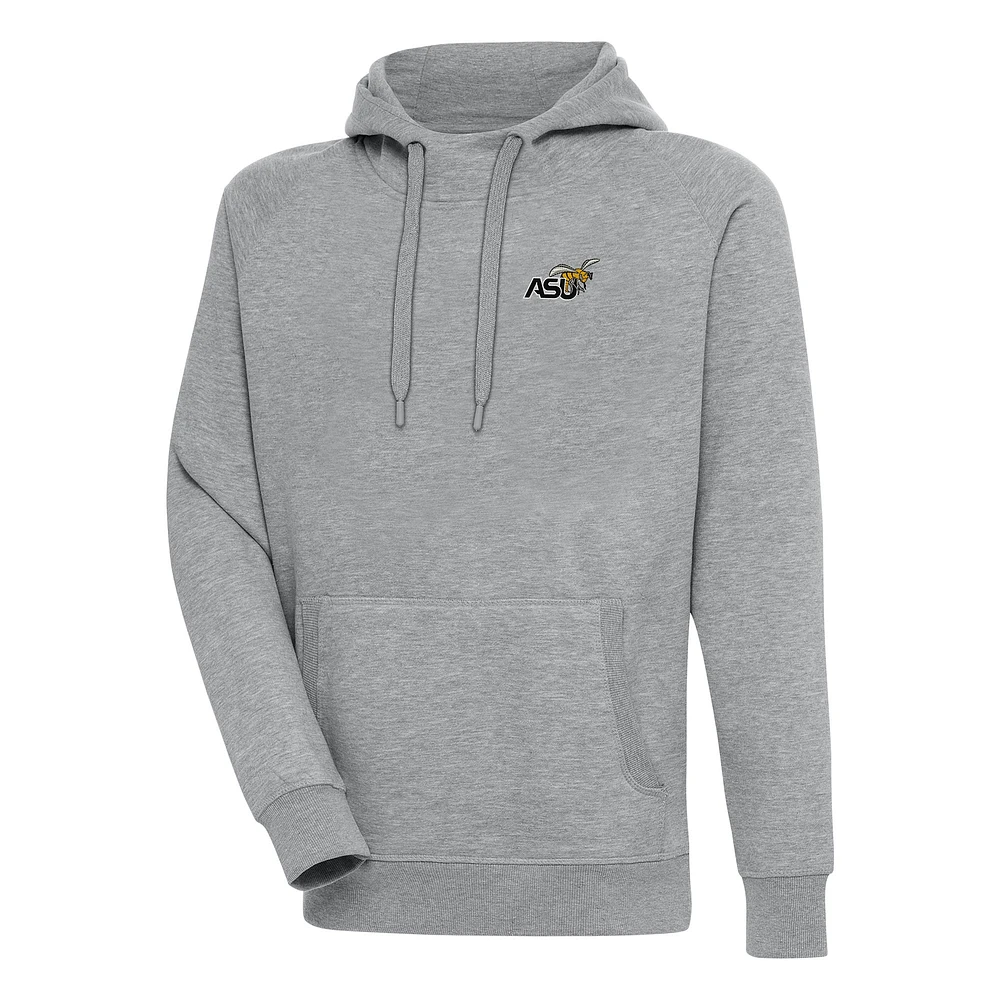 Men's Antigua Heather Gray Alabama State Hornets Victory Pullover Hoodie