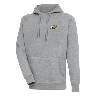 Men's Antigua  Heather Gray Alabama State Hornets Victory Pullover Hoodie