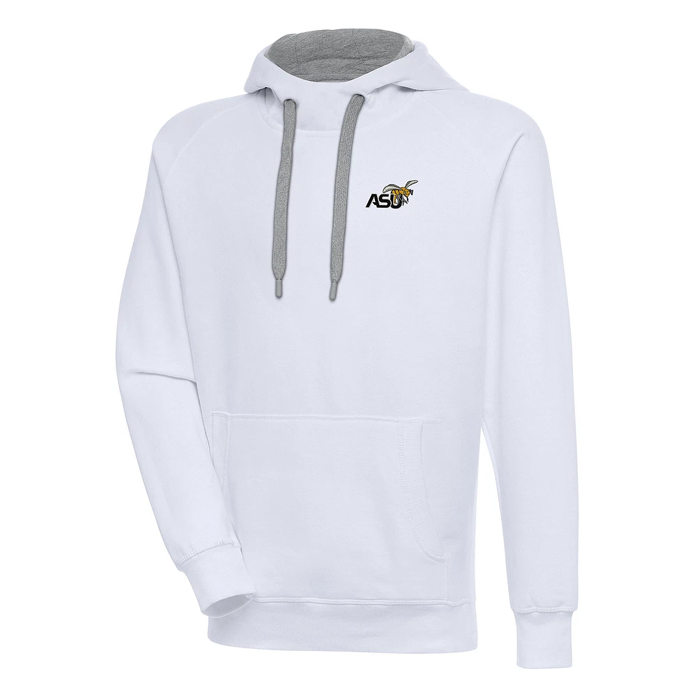 Men's Antigua White Alabama State Hornets Victory Pullover Hoodie