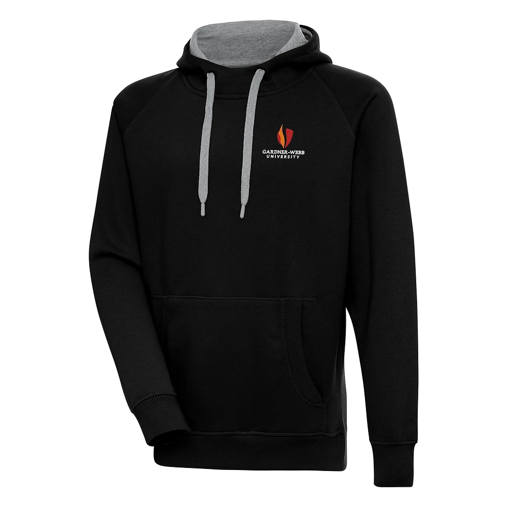 Men's Antigua Black Gardner-Webb Bulldogs Victory Pullover Hoodie