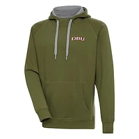 Men's Antigua  Olive Dallas Baptist Patriots Victory Pullover Hoodie