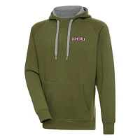 Men's Antigua  Olive Dallas Baptist Patriots Victory Pullover Hoodie