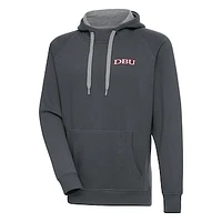 Men's Antigua  Charcoal Dallas Baptist Patriots Victory Pullover Hoodie