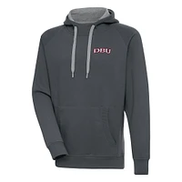 Men's Antigua  Charcoal Dallas Baptist Patriots Victory Pullover Hoodie