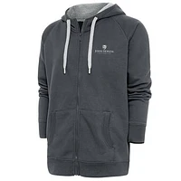 Men's Antigua  Charcoal Johns Hopkins Blue Jays Victory Full-Zip Hoodie