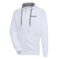 Men's Antigua  White Lehigh Mountain Hawks Victory Full-Zip Hoodie