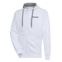 Men's Antigua  White Lehigh Mountain Hawks Victory Full-Zip Hoodie