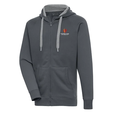 Men's Antigua  Charcoal Gardner-Webb Bulldogs Victory Full-Zip Hoodie