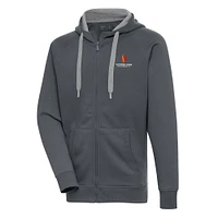 Men's Antigua  Charcoal Gardner-Webb Bulldogs Victory Full-Zip Hoodie