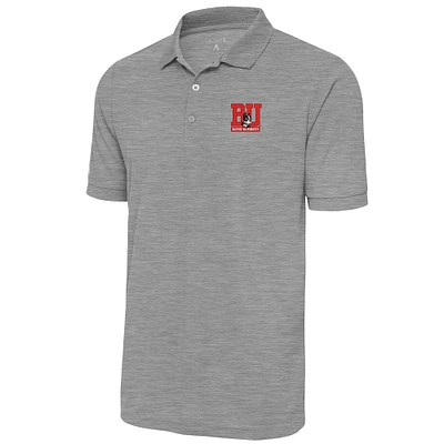 Men's Antigua  Heather Gray Boston University Legacy Pique Polo