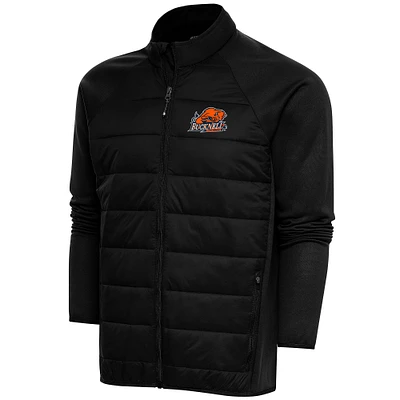 Men's Antigua  Black Bucknell Bison Altitude Quilted Full-Zip Jacket