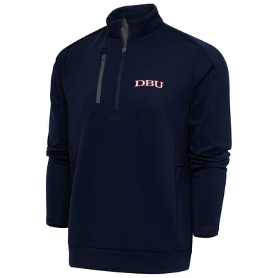 Men's Antigua  Navy/Pewter Dallas Baptist Patriots Generation Quarter-Zip Pullover Top