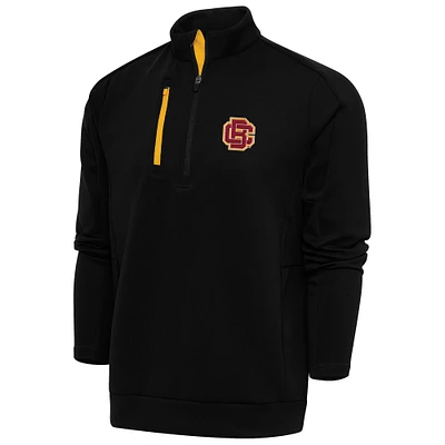 Men's Antigua  Black/Gold Bethune-Cookman Wildcats Generation Quarter-Zip Pullover Top