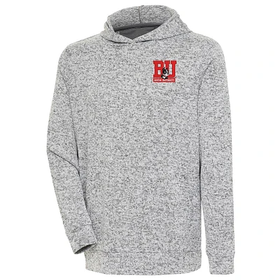 Men's Antigua  Heather Gray Boston University Absolute Pullover Hoodie