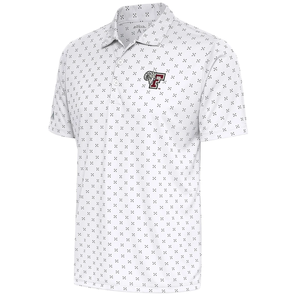 Men's Antigua White Fordham Rams Spark Polo