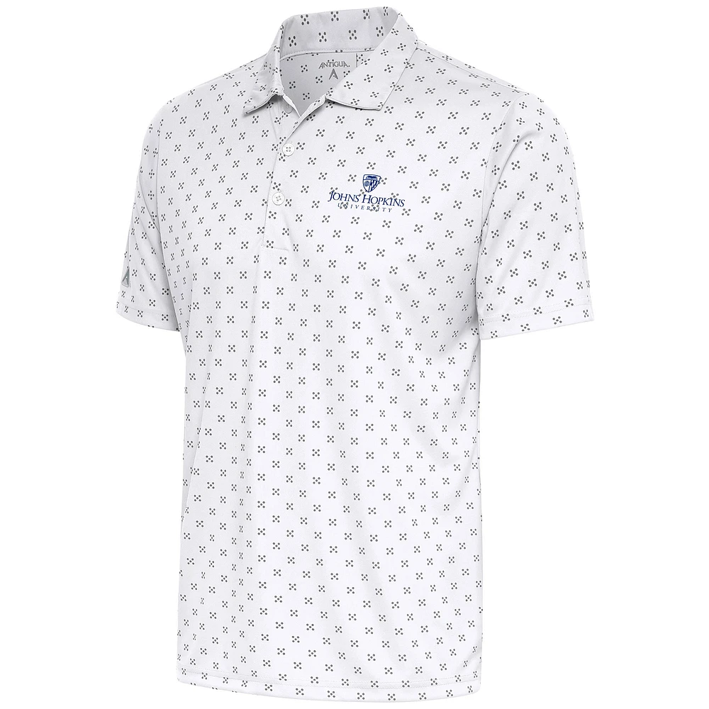Men's Antigua White Johns Hopkins Blue Jays Spark Polo