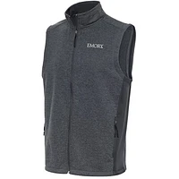 Men's Antigua  Charcoal Emory Eagles Course Full-Zip Vest