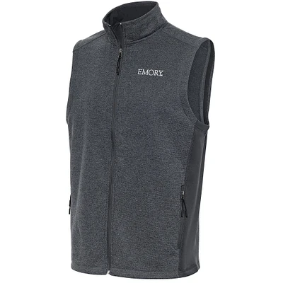 Men's Antigua  Charcoal Emory Eagles Course Full-Zip Vest